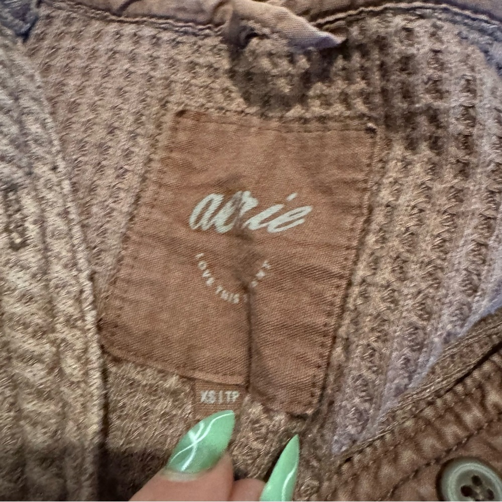 Aerie Maroon LumberJane Waffle Shirt - Picture 3 of 4
